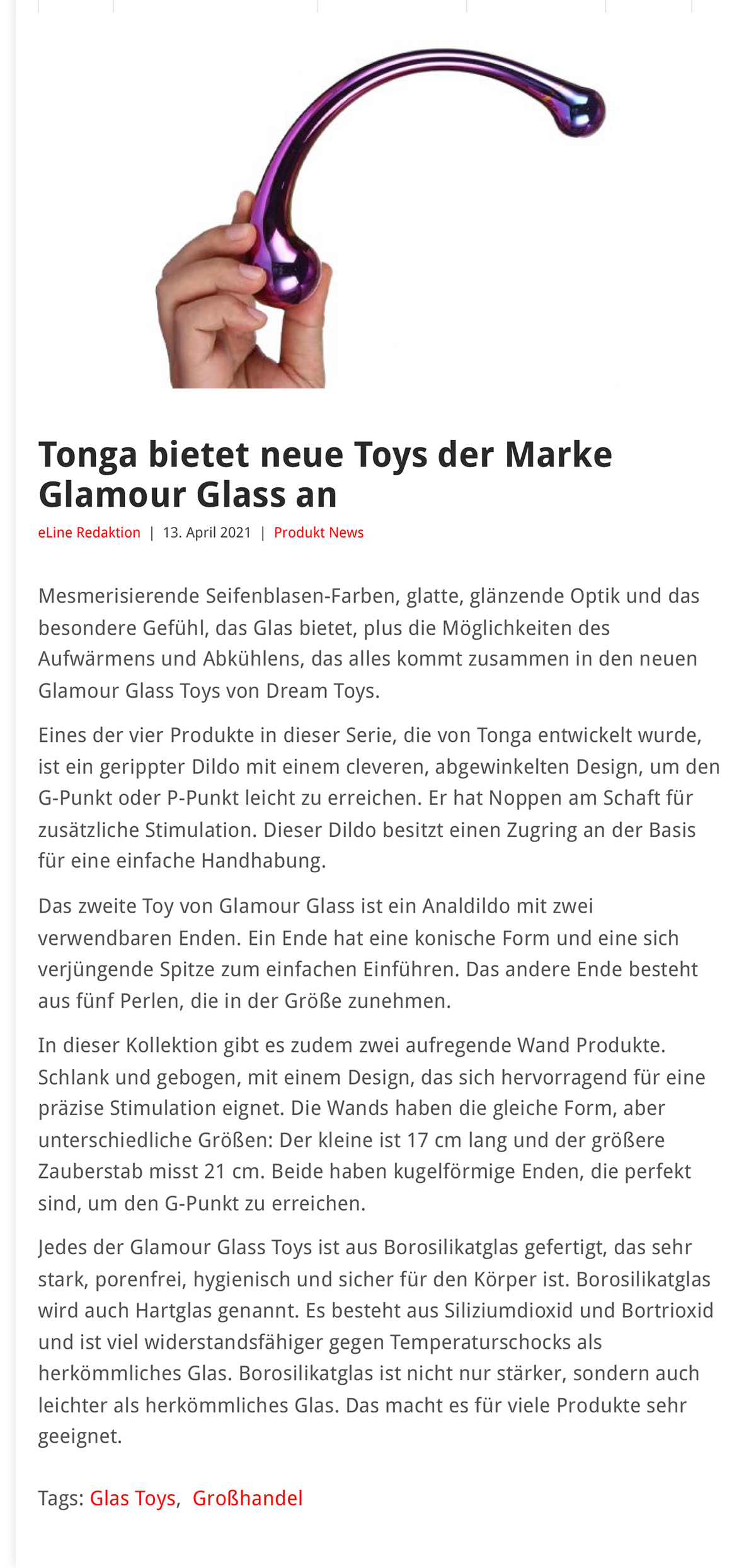 2021-04 eLine Online - Dream Toys Glamour Glass